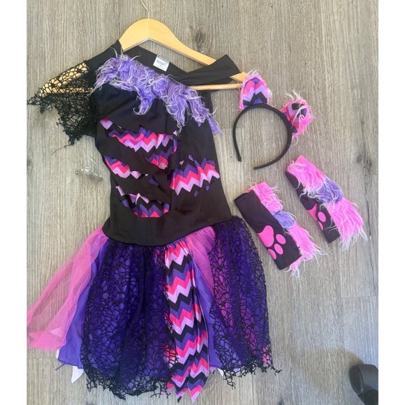 Cheshire Cat Halloween Costume Child Size M Spirit Halloween Punk Rocker Cosplay - Picture 5 of 8
